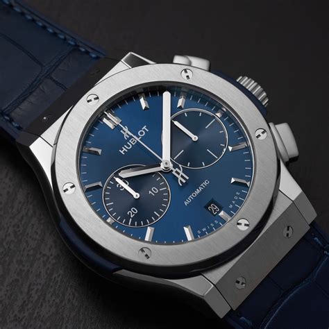 Hublot titanium blue watch